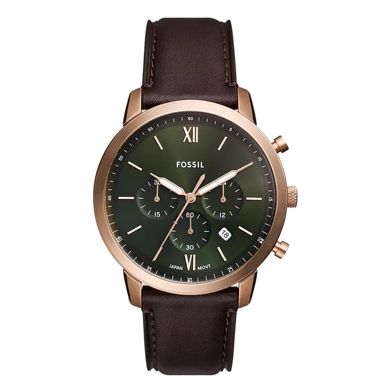 Reloj Fossil análogo cronógrafo de cuero negro para hombre - Siman ...