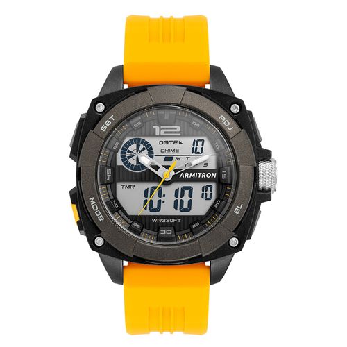 Reloj Armitron análogo digital cronógrafo de resina amarilla para hombre