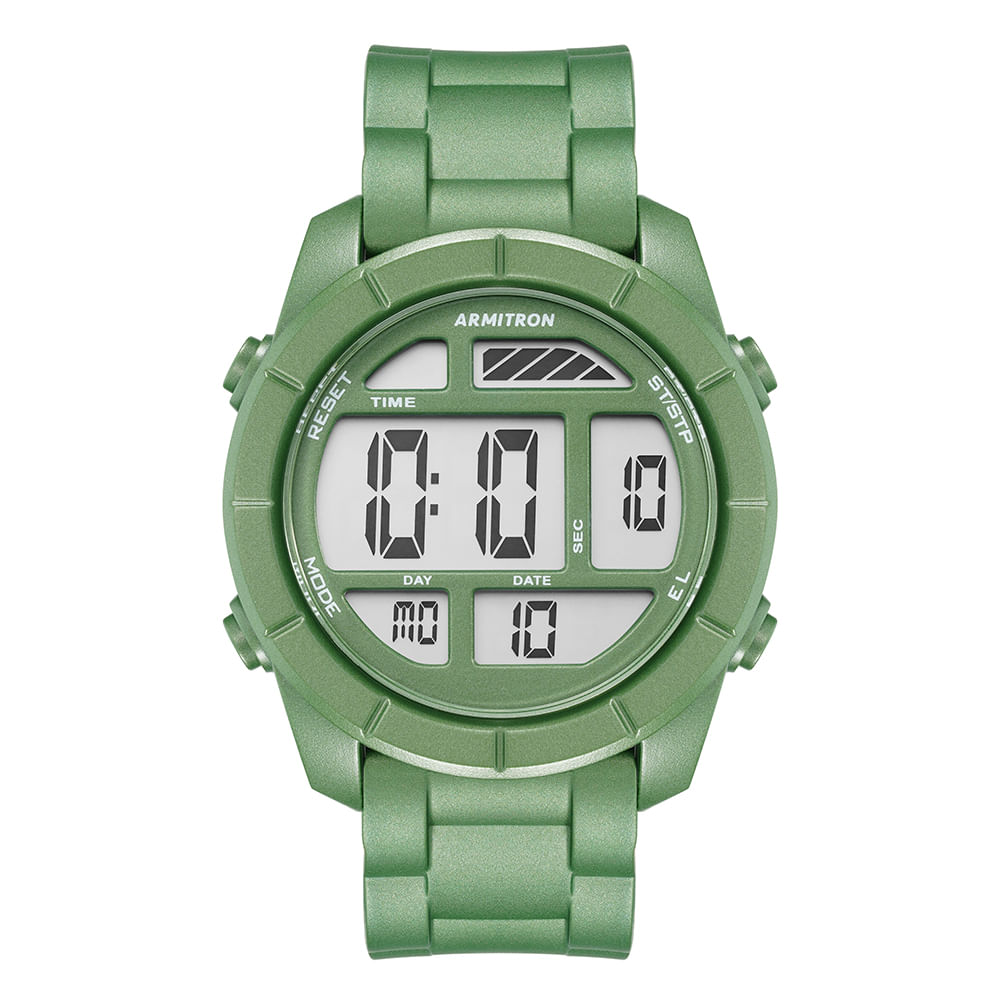 Reloj Armitron digital cronógrafo de resina color verde para hombre