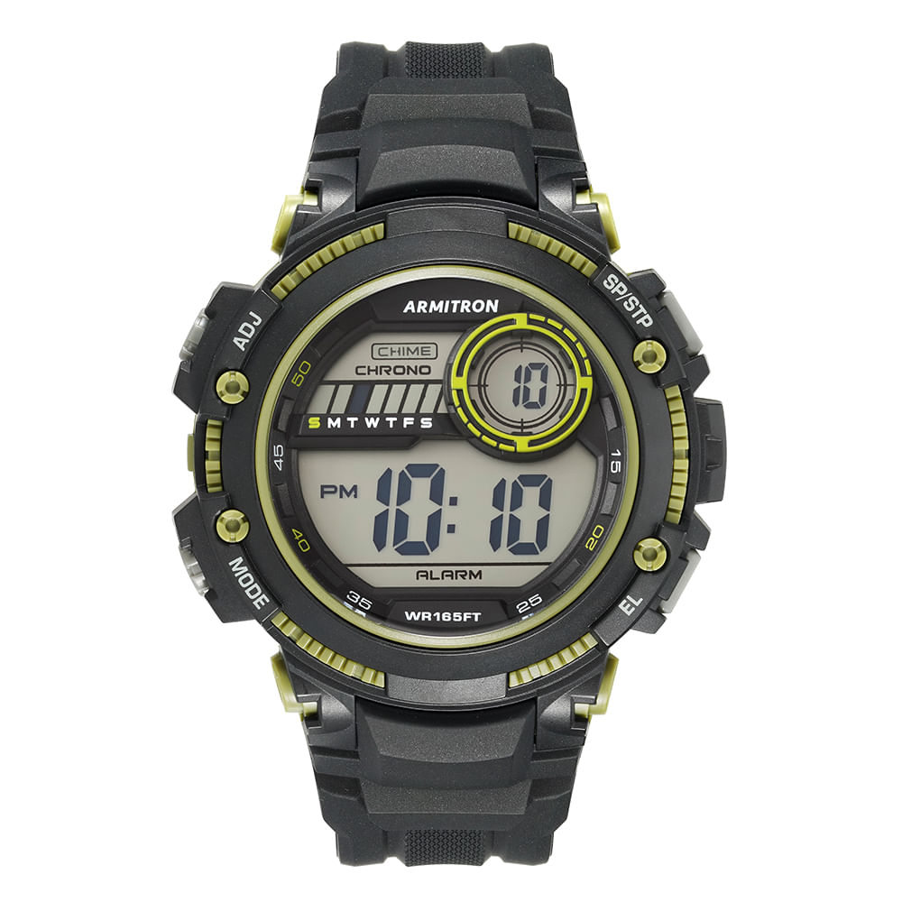 Reloj Armitron digital crónografo de resina color negro para hombre