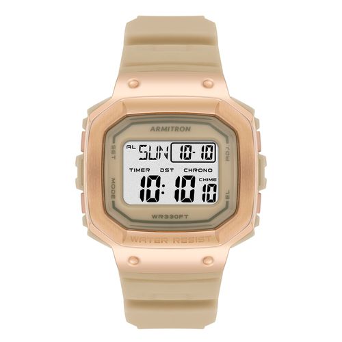 Reloj Armitron digital cronógrafo de resina beige unisex