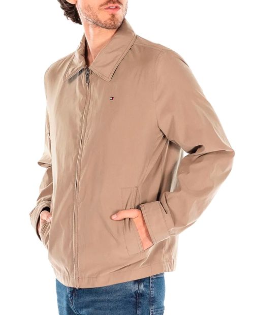 Chaqueta Tommy Hilfiger khaki sólida para hombre
