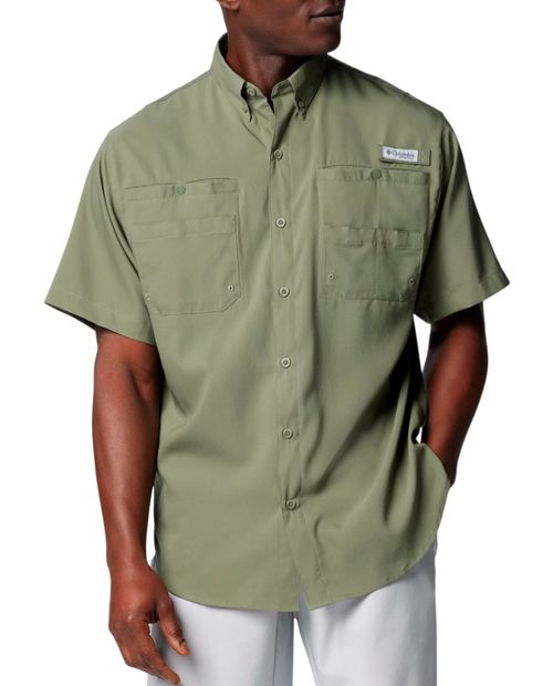 Camisa texturizada verde Columbia PFG Tamiami II para hombre - Main Image