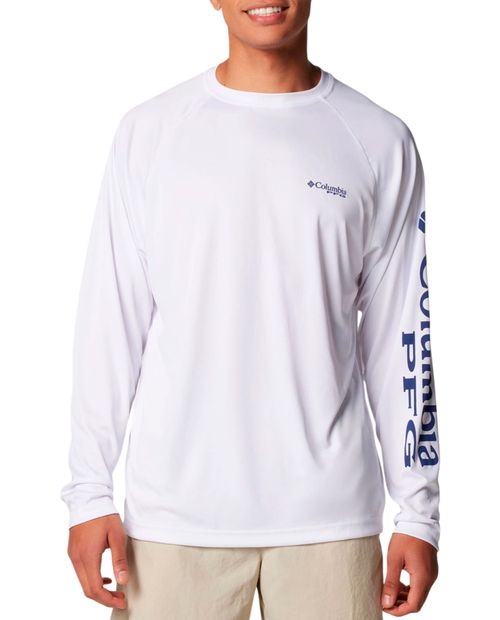 Camiseta Columbia PFG Terminal Tackle blanca estampada para hombre