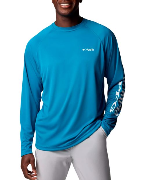 Camiseta Columbia PFG Terminal Tackle azul estampada para hombre