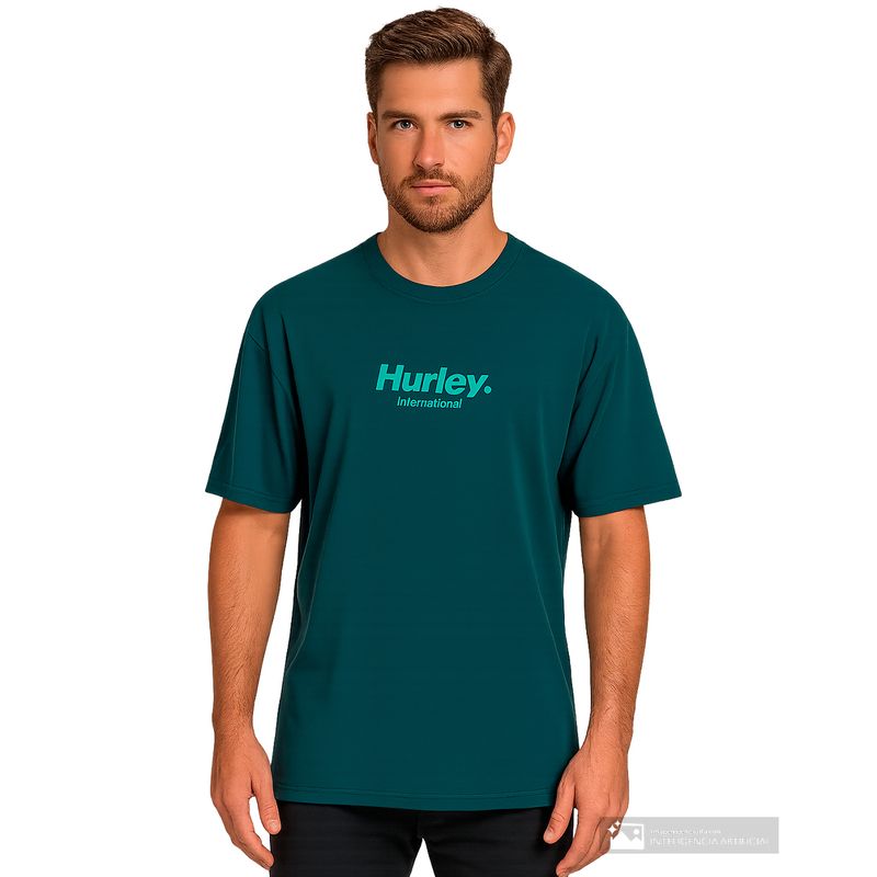 Camiseta Hurley verde estampada para hombre Siman Guatemala