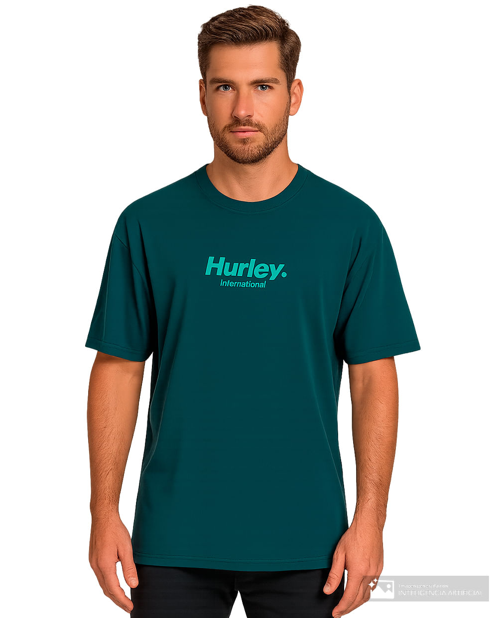 Camiseta Hurley verde estampada para hombre Siman El Salvador