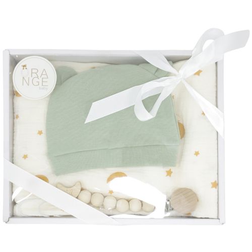 Set de regalo de 4 piezas bicolor con estampado lunas para bebé niño