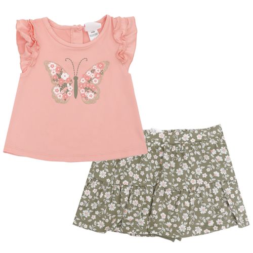 Conjunto de 2 piezas multicolor con estampado para niña