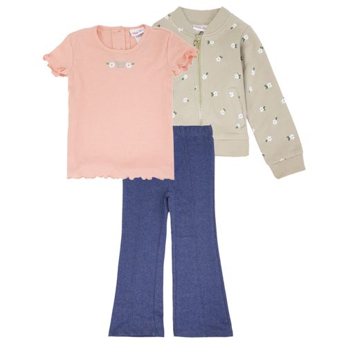 Conjunto de 3 piezas multicolor con estampado para niña