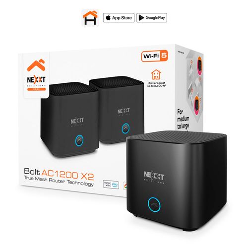Router Nexxt Mesh Bolt AC1200 Paquete De 2 Nodos Velocidad De 1200Mbps