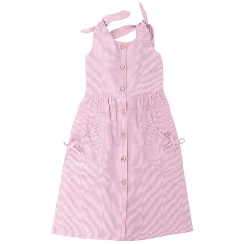Vestido bicolor a rayas para niña