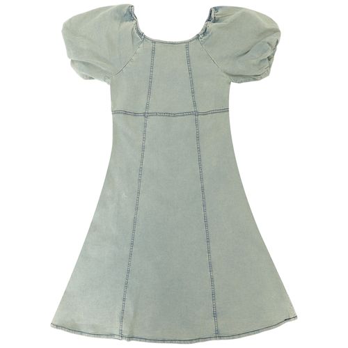 Vestido denim verde para niña