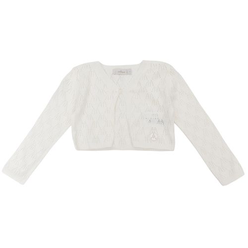 Suéter blanco calado para niña