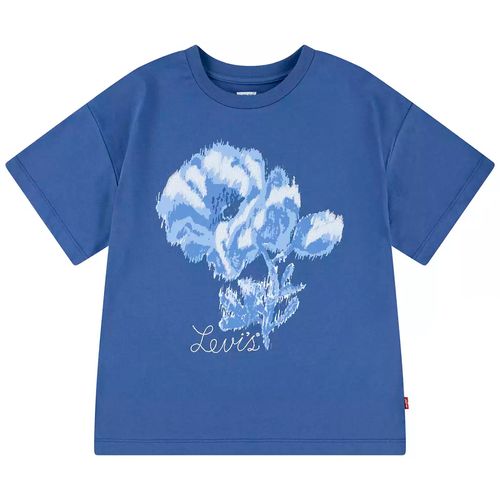 Blusa azul con estampado para niña