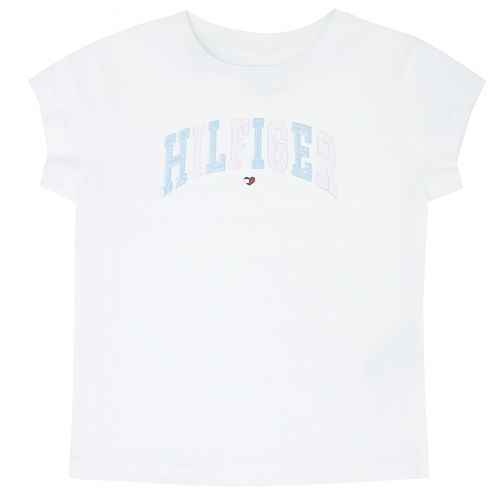 Blusa blanca con lentejuelas para niña