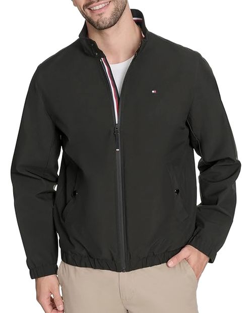 Chaqueta bomber Tommy Hilfiger regular fit negra sólida para hombre