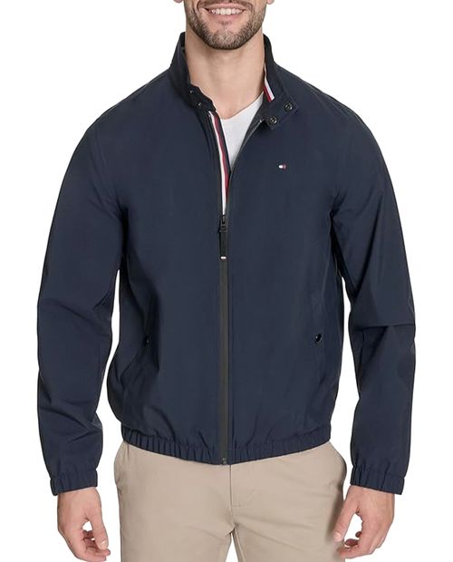Chaqueta bomber Tommy Hilfiger regular fit azul navy sólida para hombre