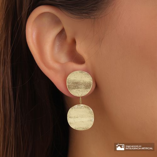 Aretes Sfera colgantes dorados doble maxiround