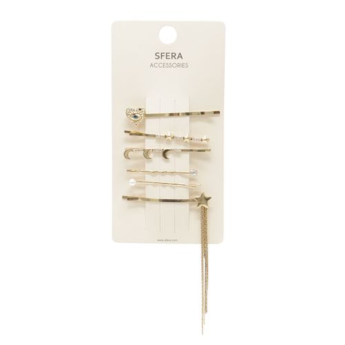 Set de 6 ganchos dorados para mujer