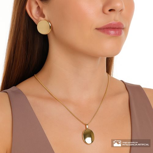 Set de choker y aretes dorados para mujer
