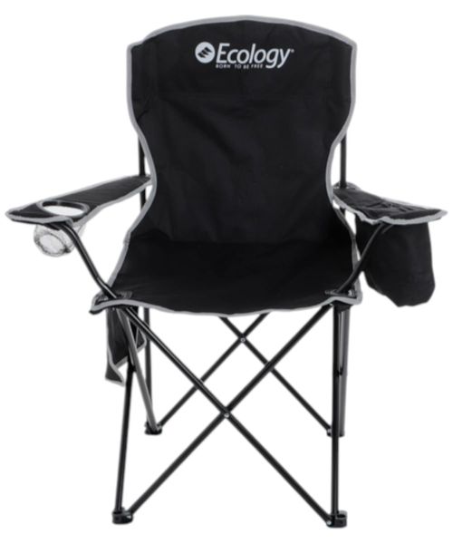 Silla plegable de camping ecology con cooler y bolsillo negro