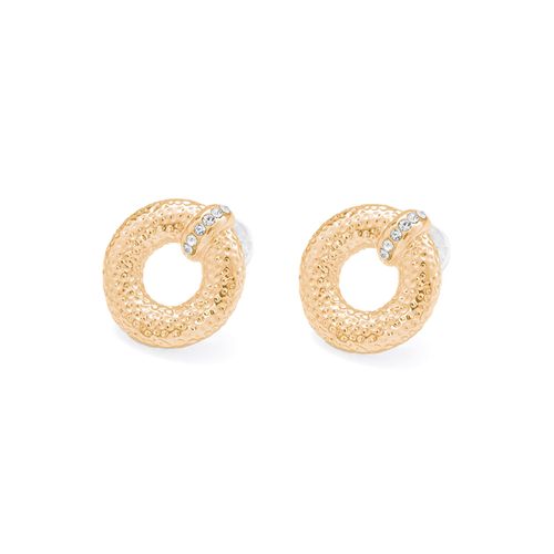 Aretes cortos color dorado para mujer