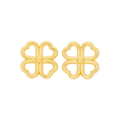 Aretes de trébol en color dorado para mujer