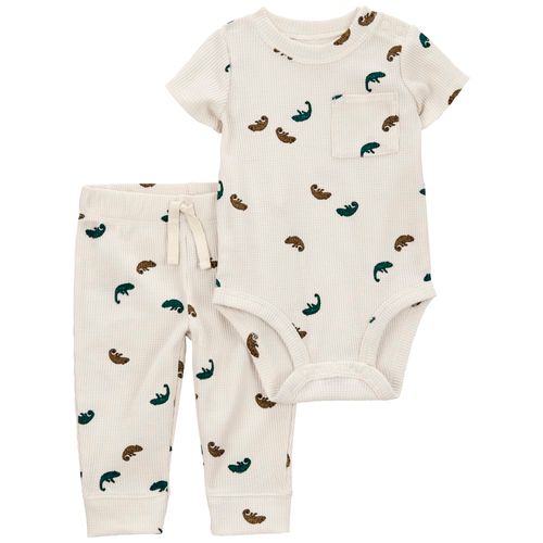 Conjunto de 2 piezas grises con estampado para bebé niño