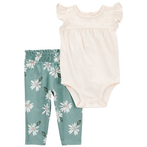 Conjunto de 2 piezas bicolor con estampado para bebé niña