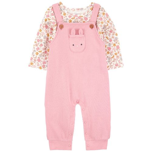 Conjunto de 2 piezas bicolor con estampado floral para bebé niña