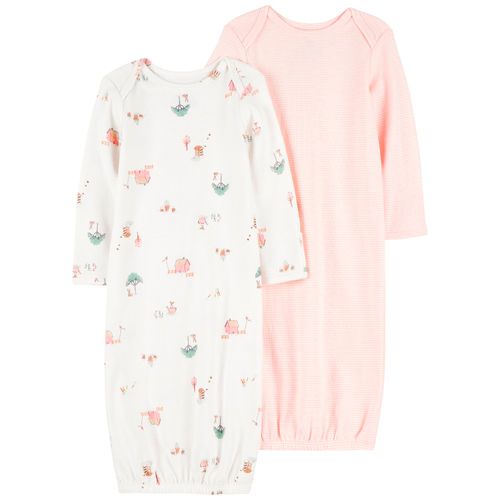 Set de 2 pijamas bicolores con estampado para bebé niña