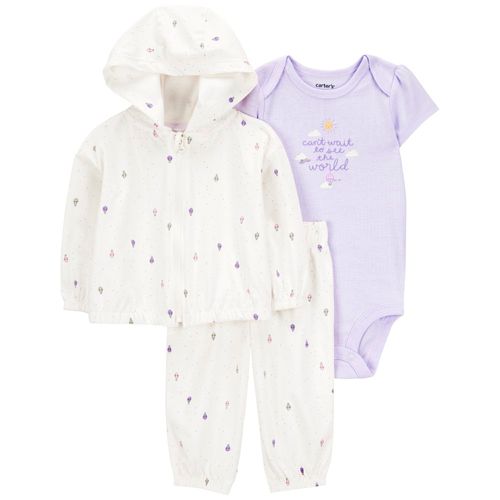 Conjunto de 3 piezas bicolor con estampado para bebé niña