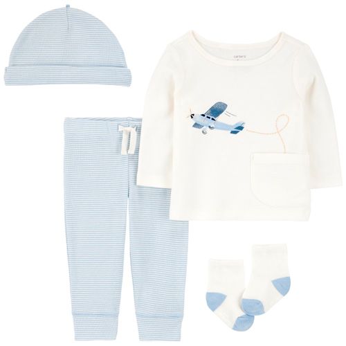 Conjunto de 4 piezas bicolor con estampado para bebé niño