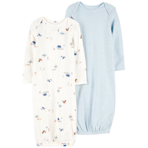 Set de 2 pijamas bicolores con estampado para bebé niño