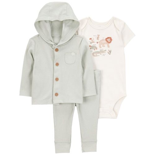 Conjunto de 3 piezas bicolor con estampado para bebé niño