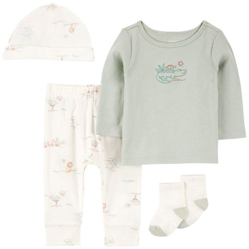 Conjunto de 4 piezas bicolor con estampado para bebé niño