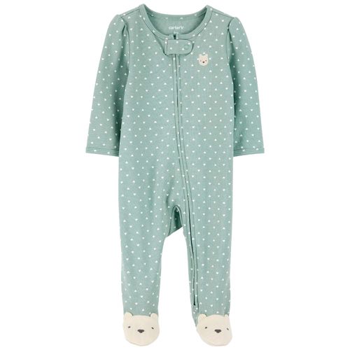 Pijama verde con estampado para bebé niña