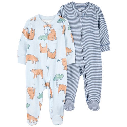 Set de 2 pijamas bicolores con estampado para bebé niño