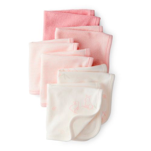 Set de 6 saliveros con estampado para bebé niña