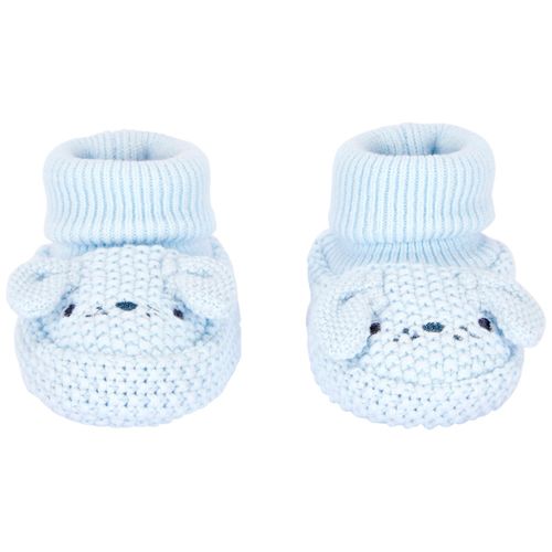 Botines de crochet celeste para bebé niño