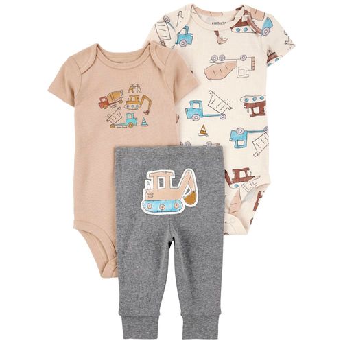 Conjunto de 3 piezas bicolor con estampado para bebé niño