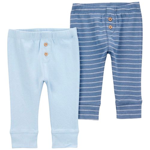 Set de 2 pantalones bicolor a rayas para bebé niño