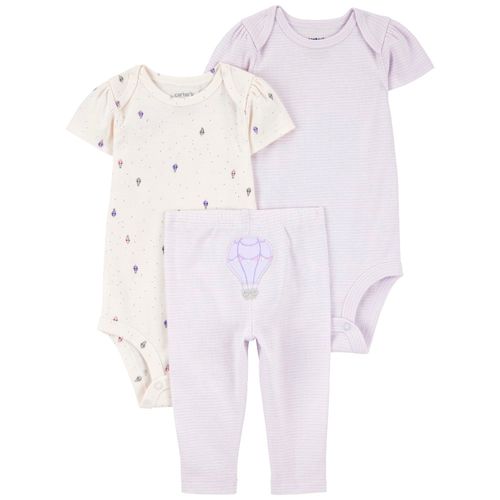 Conjunto de 3 piezas bicolor con estampado para bebé niña