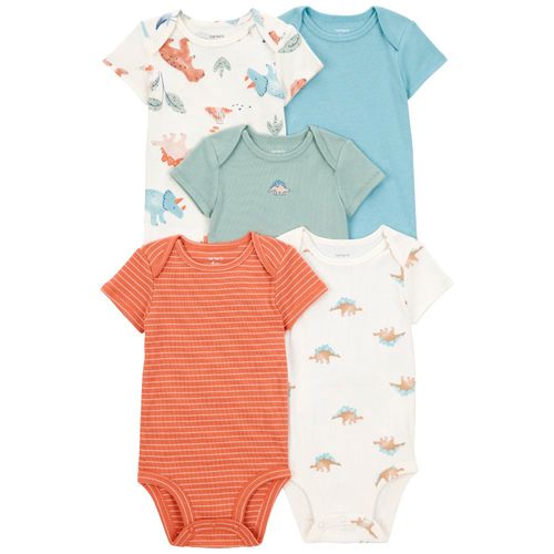 Set de 5 mamelucos multicolor con estampado para bebé niño