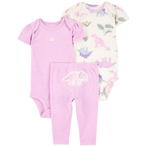 Conjunto de 3 piezas bicolor con estampado para bebé niña