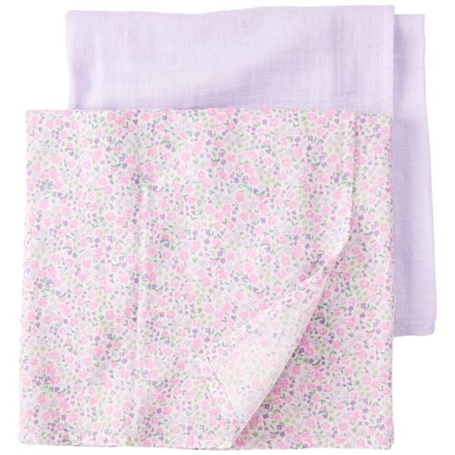 Set de 2 mantillas moradas con estampado para bebé niña