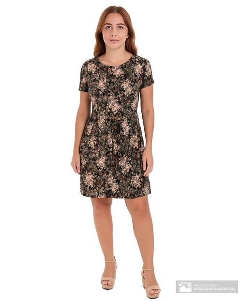 Vestido Connected Apparel formal multicolor mangas cortas para mujer