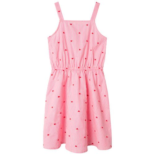 Vestido rosado con estampado para niña