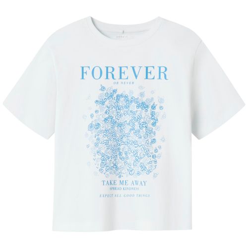 Blusa blanca con estampado para niña